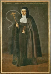 La vénérable mère Jeronima de la Fuente, moniale du monastère Santa Isabel de los reyes ... (peinture sur toile)