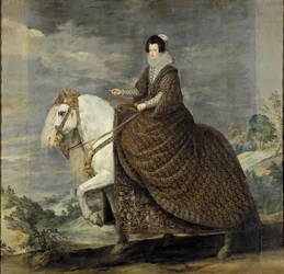 La reine Isabel de Bourbon à cheval