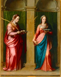 Saintes Agueda et Lucia, portant des seins et des yeux
