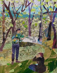 Jouer au chant des oiseaux (collage)