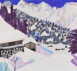 Ski-ing home, 2015 (collage)