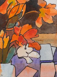 Tulipes (aquarelle et encre)