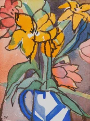 Tulipes (aquarelle et encre)