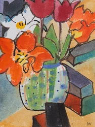 Tulipes (aquarelle et encre)