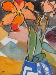 Tulipes (aquarelle et encre)