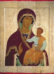 Madone et enfant Hodigitria, icône russe, 1502