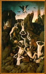 La chute des damnés (huile sur bois)