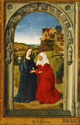 La visitation, Sainte Marie visite Sainte Elisabeth (peinture sur bois)
