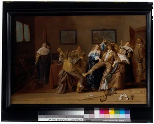 Une joyeuse compagnie dans un intérieur