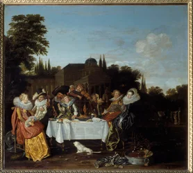 Fête champêtre. Peinture de Dirk Hals (1591-1656)