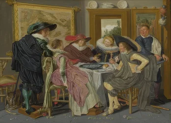 Groupe à une table. 1626