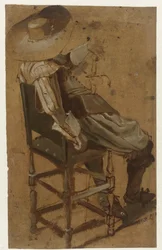Homme assis avec une épée