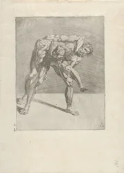 Deux lutteurs