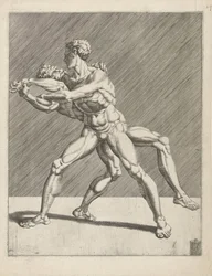 Deux lutteurs