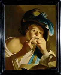 Garçon à la guimbarde (peinture sur toile)