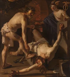 Prométhée enchaîné par Vulcain
