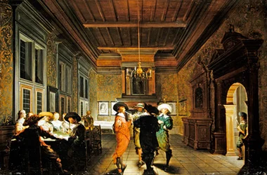 Intérieur avec jeu de cartes