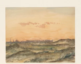 Paysage avec silhouette d