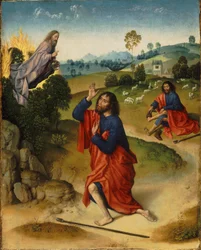 Moïse et le buisson ardent, avec Moïse enlevant ses chaussures, vers 1465