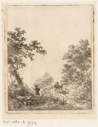 Sentier forestier avec personnages