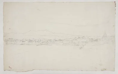Vue vers Rome avec la cathédrale à droite