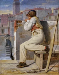 Un gondolier, Venise