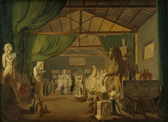 Le Pape Léon XII visitant les ateliers de Thorvaldsen sur la Piazza Barberini, 18 octobre 1826