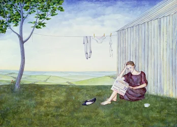 Fille dans le jardin