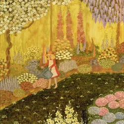 Fille dans le jardin