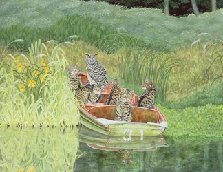 Le hibou et les chats