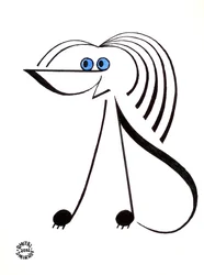 Chien musical - chien dessiné en notation musicale.