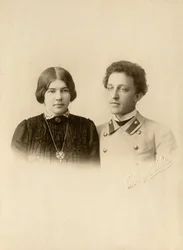 Portrait du poète Alexandre Aleksandrovich Blok (1880-1921) avec sa femme