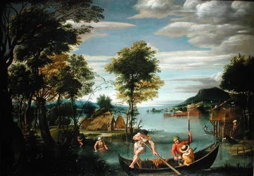 Paysage avec bateaux