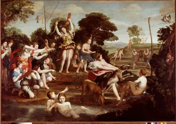 La Chasse de Diane. Peinture de Domenico Zampieri dit Il Domenichino (1581-1641) 1617 Dim. 218x312 cm Rome, Galleria Borghese
