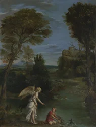 Paysage avec Tobie saisissant le poisson, vers 1612