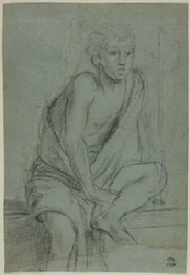 Jeune homme assis : Étude pour la flagellation de Saint André