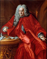 Portrait de Domenico Canevari (1683-1745) doge de la République de Gênes entre 1742 et 1744 Peinture attribuée à Domenico Bocciardo (1686-1746) 18ème siècle Dim. 160x130 cm Sestri Levante, Galleria Rizzi