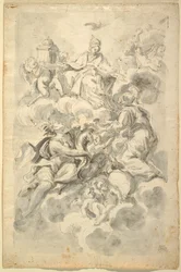 Croquis pour une peinture de plafond : L