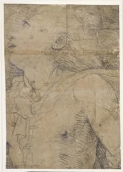 Jeune homme levant les yeux (demi-figure), fragment d