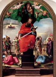 Représentation de Saint Paul sur le trône