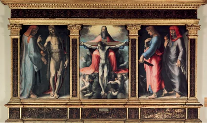 Triptyque de la Trinité : Saint Cosme, Saint Jean-Baptiste, la Trinité, Saint Jean l