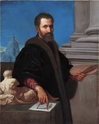 Portrait de Michelangelo Buonarroti par Domenico Cresti, dit Il Passignano (1559-1638) - Galleria Enrico Lumina, Bergame