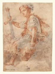 David avec la tête de Goliath (recto) ; Deux études, dont une de femme (verso)