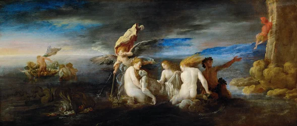 Héros pleurant le défunt Léandre