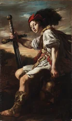 Italien :  Davide con la testa di Golia David avec la tête de Goliath