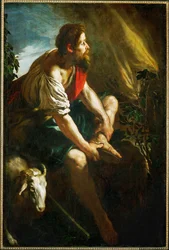 Moïse et le buisson ardent (peinture sur toile)