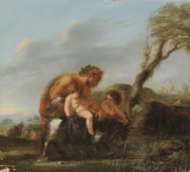 Satyre avec deux chérubins
