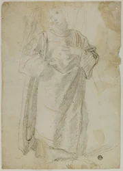 Ange debout (recto) ; Étude de visage et draperie (verso)