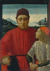 Italien : Portrait de Francesco Sassetti avec son fils Teodoro Francesco Sassetti et son fils Teodoro