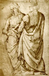 Deux études de vêtements